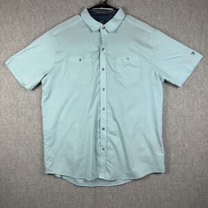 Kuhl Shirt Adult Large Blue Button Up Pockets Stealth Outdoor Lightweight Snap